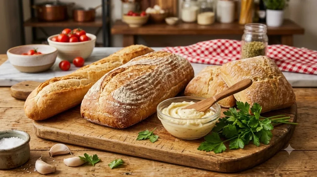 Different bread options for Garlic Bread Pizza