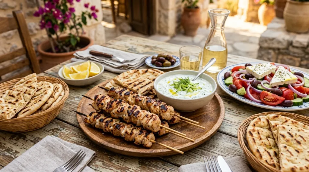 Chicken Souvlaki with Tzatziki