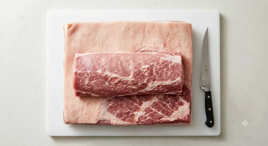 Butterflied pork belly and loin for porchetta